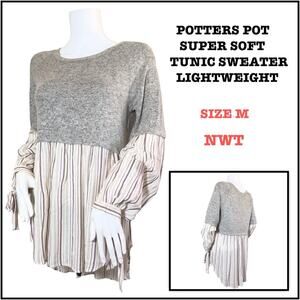 #T86 POTTERS POT SUPER SOFT TUNIC SWEATER LIGHTWEIGHT SZ M $42